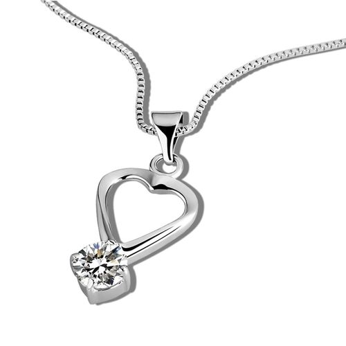 Collier Ras Du Cou En Argent Sterling 100% Pour Femmes, Pendentif En Forme De C¿Ur En Zircon, Violet, Rouge, Bijoux Fins, Cadeaux, À La Mode, 925