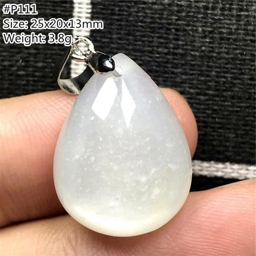 Pendentif En Pierre De Lune Naturelle Pour Homme Et Femme, Pendentif En Cristal, En Forme De Goutte D'eau, Avec Lumière Blanche, Bijoux En Argent, Aaaaa