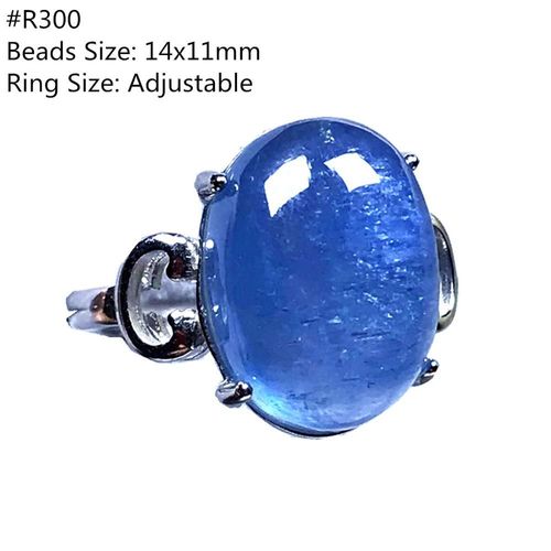 Bague En Aigue Marine Bleu Océan, Bijoux Pour Femmes Et Hommes, Amour, Perles Ovales En Cristal, Pierre Précieuse En Argent, Anneau Réglable Aaaaa