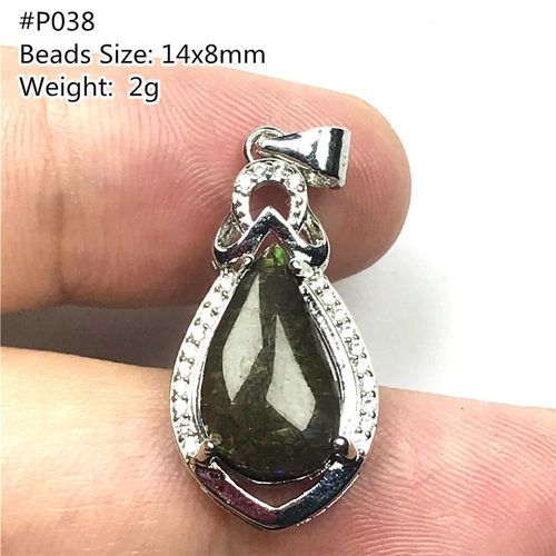 Pendentif En Ammolite D'ammolite Verte Naturelle Pour Femme Et Homme, Perles En Cristal, Goutte D'eau, Pierre Précieuse, Cadeau Reiki, Aaaaa