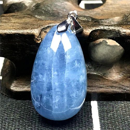 Pendentif En Aigue Marine Bleu Océan Véritable, Bijoux Pour Homme Et Femme, En Cristal Argenté, Perles De 29x17x12mm, Goutte D'eau Transparente, Pierre Aaaaa
