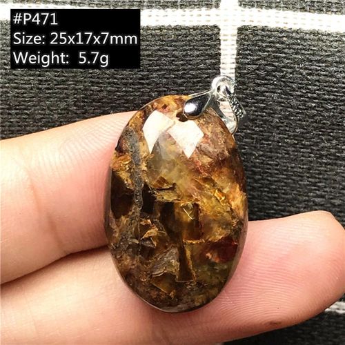 Pierre Naturelle De Pietersite Jaune Et Rouge, Pendentif Pour Femme Et Homme, Perles En Cristal Argenté, Pierre Précieuse Énergétique De La Jamaïque, Aaaaa
