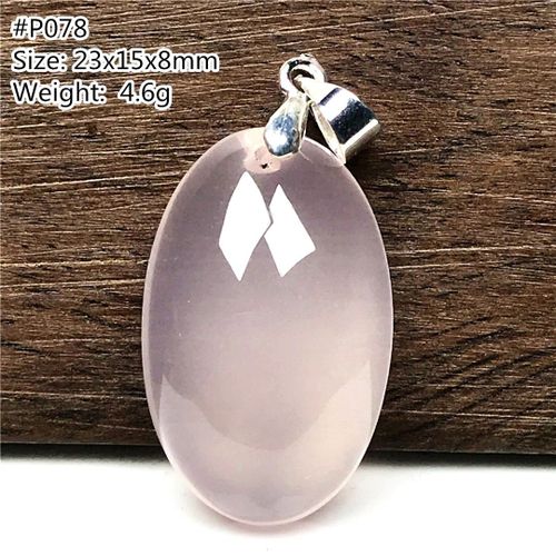 Pendentif En Quartz Rose Naturel Pour Femmes, Bijoux De Guérison, Amour, Argent, Cristal, Perles De Rose Du Maroc, 23x15x8mm, Aaaaa