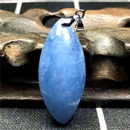 Collier Pendentif En Aigue Marine Bleu Océan Pour Homme Et Femme, Pierres Précieuses 37x16x12mm, ¿Il De Cheval Clair, Bijoux En Argent Aaaaa