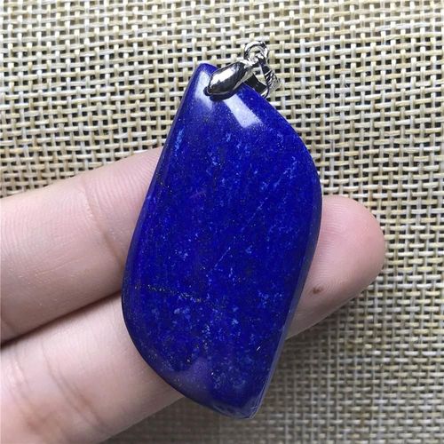 Pendentif Lapis Lazuli Bleu Royal Naturel, Bijoux Pour Femmes Et Hommes, Cadeau De Guérison, Cristal Argent Pierre Oeil De Cheval 46x22x6mm, Perles Aaaaa