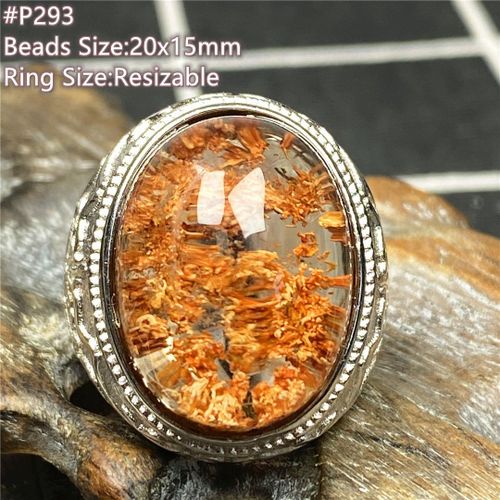 Bague En Quartz Fantôme Naturel Pour Homme, Anneau Ovale En Cristal, Perle D'amour, Pierre Précieuse, Réglable, Aaaaa