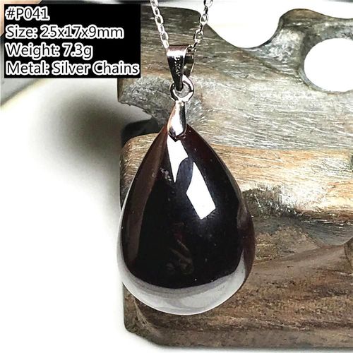 Collier À Pendentif Grenat Rouge Naturel Pour Femmes Et Hommes, Perles De Quartz, Cristal Argenté, Cadeau Porte Bonheur, Bijoux En Pierres Précieuses Aaaaa
