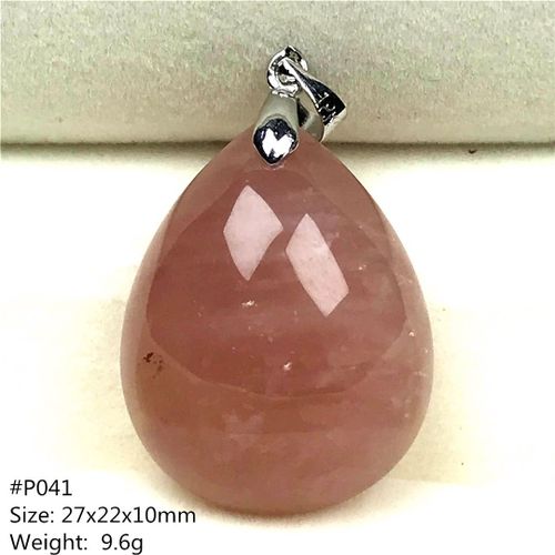 Pendentif C¿Ur En Quartz Rose Naturel, En Argent Sterling Pour Femmes, Perles De Cristal Rouge Rose, Bijoux En Pierres Précieuses De Madagascar Aaaaa
