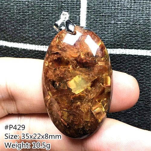 Pendentif En Pierre Naturelle Pour Homme Et Femme, Bijoux En Cristal Rouge Et Jaune, Perles Porte Bonheur, Cadeau En Argent, Pierre Énergétique De La Jamaïque, Aaaaa