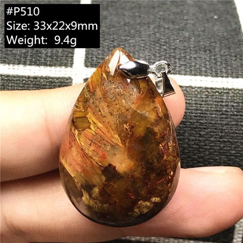Collier À Pendentif En Pierre Naturelle Jaune, Pietersite, Bijoux Pour Femme Et Homme, En Cristal De 33x22x9mm, Perles En Forme De Goutte D'eau, Argent De La Jamaïque, Aaaaa
