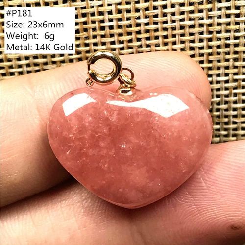 Pendentif En Forme De C¿Ur En Rhodochrosite Pour Femme Et Homme, Bijou En Pierre Précieuse, Couleur Rouge Naturelle, En Or 14 Carats, Aaaaa