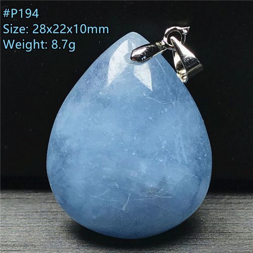 Pendentif En Aigue Marine Bleu Clair Pour Femme Et Homme, Pierres Précieuses, Goutte D'eau, Perles, Bijoux À La Mode, 28x22x10mm, Aaaaa