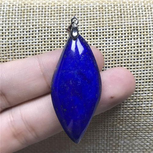 Pendentif En Lapis Bleu Naturel Pour Femmes Et Hommes, Pierres Précieuses En Cristal Oeil De Cheval 42x20x8mm, Bijoux En Argent, Aaaaa
