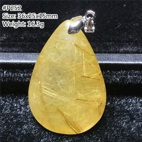 Pendentif En Quartz Rutilé En Or Naturel, Pour Femme Et Homme, 36x25x15mm, Perles, Pierres Précieuses, Cristal Reiki, Bijoux, Aaaaa