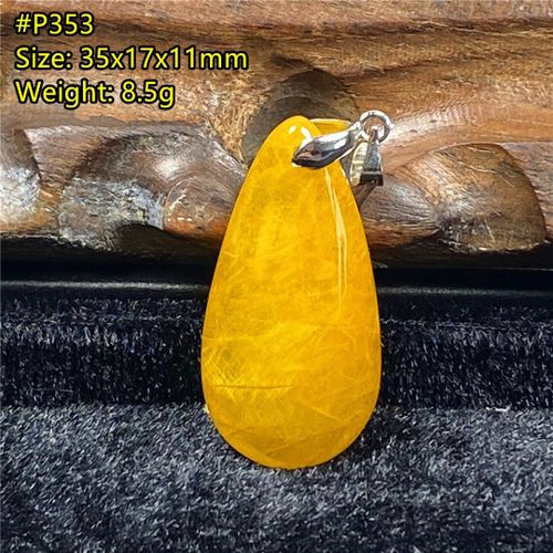 Pendentif En Quartz Rutilé Pour Homme Et Femme, Bijou En Or Naturel, Pierre De Guérison, Perles En Cristal Argenté, 35x17x11mm, Aaaaa