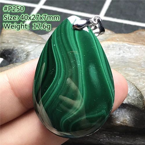 Pendentif Malachite Vert Naturel, Bijoux Pour Hommes Et Femmes, Guérison De La Chance, Amour, Anniversaire, Cristal Argent 40x27x7mm, Perles En Pierre Précieuse Aaaaa