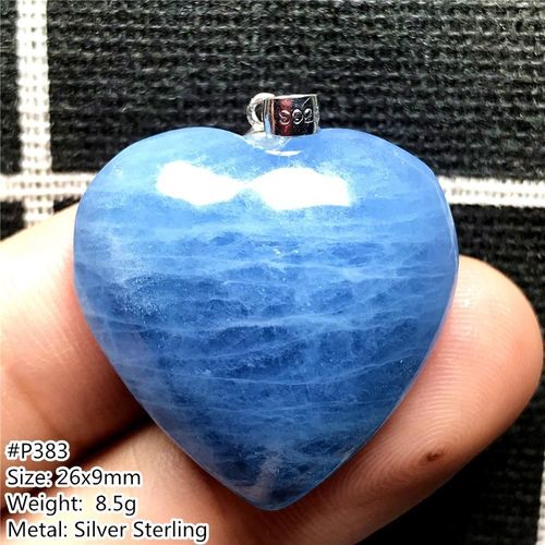 Pendentif C¿Ur, Aigue Marine Bleu Océan Naturel, Bijoux Porte Bonheur, Cristal Sterling, Perles En Pierres Précieuses Aaaaa Pour Femmes Et Hommes