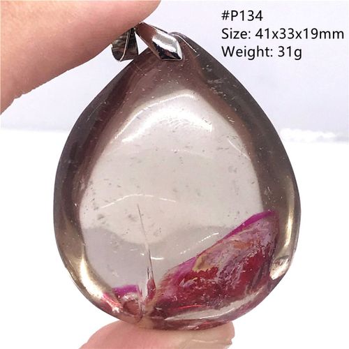 Pendentif Fantôme En Limonite Rouge Naturelle, Pour Femmes Et Hommes, Cadeau D'amour, Cristal 41x33x19mm, Perles Quartz Argent Clair, Pierre Précieuse Aaaaa