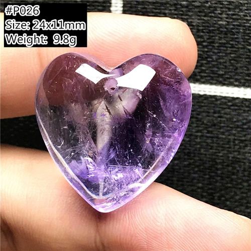Pendentif En Quartz Améthyste Violette En Forme De C¿Ur Pour Homme Et Femme, Bijou En Pierre Précieuse, Perles De Guérison En Cristal Clair, Cadeau D'amour, Aaaaa