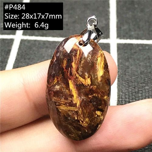 Pendentif Pietersite 100% Naturel, Bijoux Pour Femmes Et Hommes, Cadeau Argent, Jaune, Rouge, Cristal, Perles Ovales, Pierre D'énergie De La Zambie Aaaaa