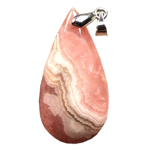 Collier Pendentif En Rhodochrosite Rouge Naturel Pour Homme Et Femme, Bijoux En Cristal, Perles En Forme De Goutte D'eau, Argent, Pierre Argentinienne, Aaaaa, 34x17x7mm