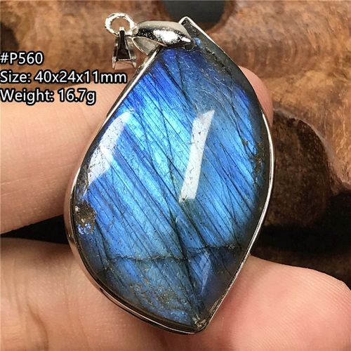 Pendentif En Labradorite Naturelle Pour Hommes Et Femmes, Bijoux En Cristal De Guérison, Perles En Argent, Pierre De Lune, Pierre Précieuse Aaaaa