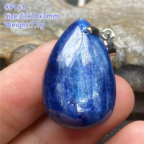 Pendentif En Cristal Kyanite Bleu Naturel, Bijoux Pour Femmes Et Hommes, 27x18x7mm, Perles En Argent, Goutte D'eau, Guérison, Oeil De Chat, Pierre Précieuse Aaaa