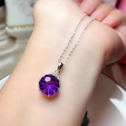Collier En Argent Sterling 925 Incrusté D'améthyste, Pendentif Populaire Pour Femmes, Luxueux, Boutique De Bijoux