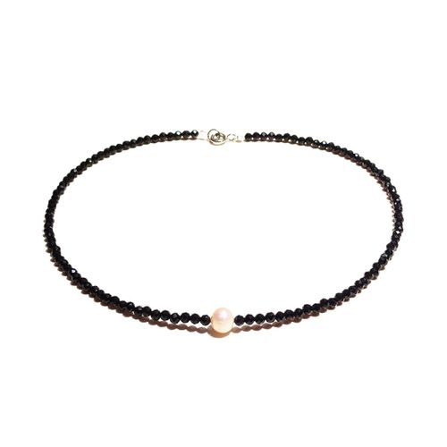 Collier Ras Du Cou En Vraie Perle, Spinelle Noire, En Argent Sterling 925, Style Bohème, Hawaïen, Clavicule, Pour Hommes Et Femmes