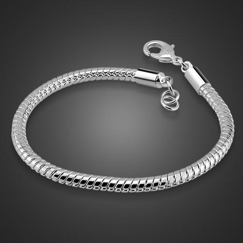 Bracelets En Argent Sterling 925 Pur Pour Hommes, Chaîne Serpent De 4 Mm À 7 Pouces, Bijoux De Manchette En Argent Massif Pour Garçons Et Hommes