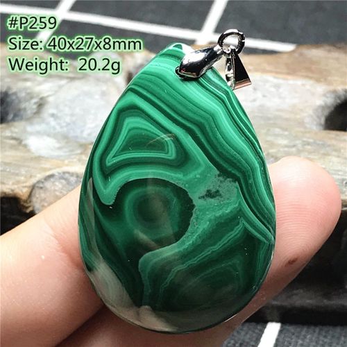 Pendentif Malachite Chrysocolla Vert Naturel Pour Femmes Et Hommes, Perle En Cristal Porte Bonheur, 40x27x8mm, Pierre En Argent, Bijoux Aaaaa