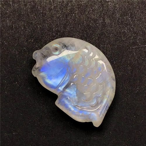 Pendentif En Pierre De Lune Bleue Clair Véritable Pour Homme Et Femme, Bijoux En Cristal Sculpté, Perles De 19x12x4mm, À La Mode, Aaaaa