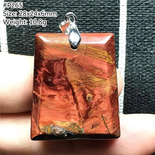 Collier Pietersite Rouge Naturel Pour Homme Et Femme, Pendentif En Forme De Goutte D'eau, En Argent, Pierre Précieuse Énergétique De La Lettonie, Aaaaa