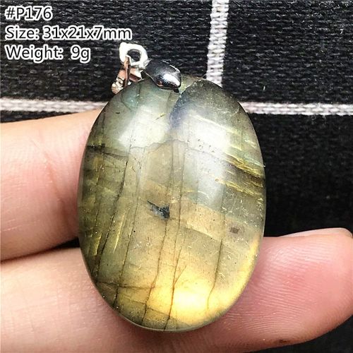 Pendentif En Labradorite Jaune Naturelle Pour Homme Et Femme, Pierre De Lune En Cristal Porte Bonheur, Perles De 31x21x7mm, Bijoux En Pierres Précieuses Aaaaa