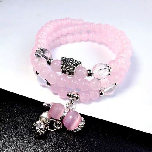 Bracelet En Quartz Rose Naturel, Pendentif Gourde De Madagascar, 6mm, Cristal Extensible, Transparent, Perles Rondes, Collier Aaaaa
