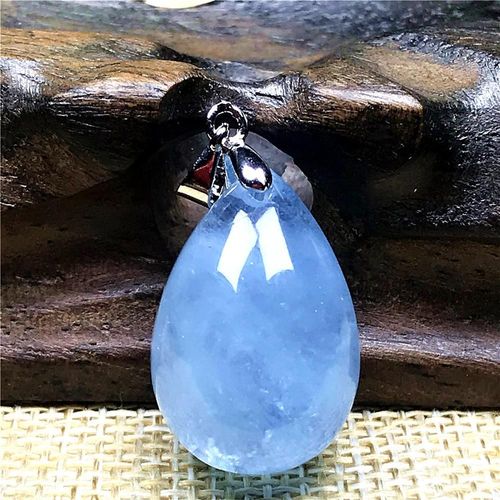 Collier En Aigue Marine Bleu Océan Pour Homme Et Femme, Pendentif En Cristal De 21x15x10mm, Perles En Argent, Goutte D'eau, Bijoux En Pierre Aaaaa