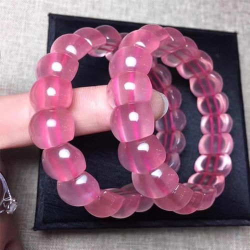 Bracelet En Quartz Rose Naturel Pour Femme, Perles Rectangulaires Claires Et Extensibles En Cristal, 13x10mm, Aaaaa