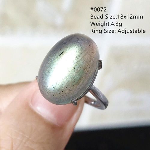 Bague En Labradorite Bleue Naturelle, Bijou Ovale Ajustable, En Argent Sterling 925, Redimensionnable, Aaaaaa