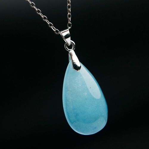 Aigue Marine Naturelle Authentique, Pendentif Rond En Cristal Clair Bleu Océan Pour Femme, Aaaaa
