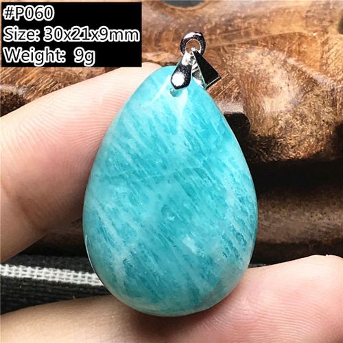 Collier En Amazonite Verte Naturelle Pour Femme Et Homme, Pendentif En Cristal Argenté, Perles En Forme De Goutte D'eau, Bijou En Pierre Du Maroc, Aaaaa