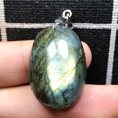 Pendentif Jaune Naturel Pour Femme Et Homme, Bijoux En Cristal, Perles En Forme D'¿Uf, Pierre De Lune, Aaaaa, Taille 29x20x13mm