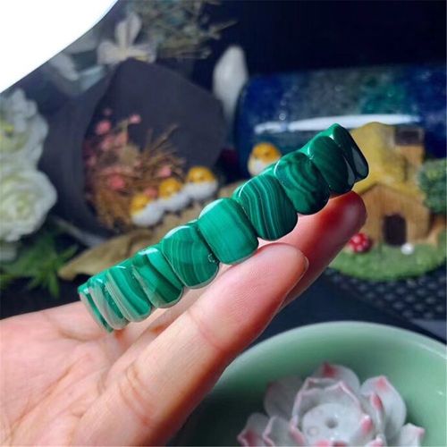 Bracelet En Malachite Verte Naturelle Pour Femmes Et Hommes, 13x9mm, Perles Rondes En Cristal Extensible, Reiki, Bijoux En Pierres Précieuses, Aaaaa