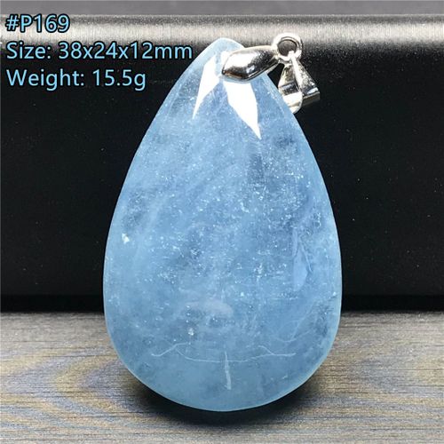 Pendentif En Aigue Marine Bleu Profond Pour Femme Et Homme, Bijoux En Forme De Goutte D'eau, Perles En Argent, Pierres Précieuses, Cadeau D'amour, Aaaaa