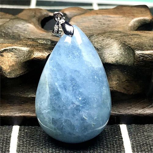Pendentif En Aigue Marine Bleu Océan Pour Homme Et Femme, Bijoux En Cristal Argenté, Perles De 36x23x10mm, Grande Pierre De Goutte D'eau Claire Aaaaa