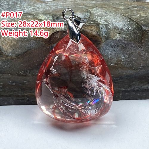 Pendentif À Quartz Fantôme En Pierre Précieuse Précieuse Précieuse, Pierre Précieuse Précieuse Précieuse Précieuse, En Limonite Rouge Naturelle, Pour Homme Et Femme, 28x22x18mm, Aaaaa