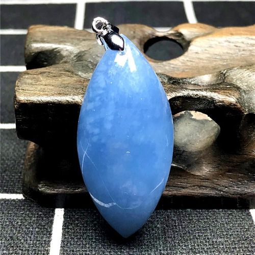 Collier Pendentif En Aigue Marine Bleu Océan Pour Homme Et Femme, Pierres Précieuses 40x18x11mm, ¿Il De Cheval Clair, Bijoux En Argent Aaaaa