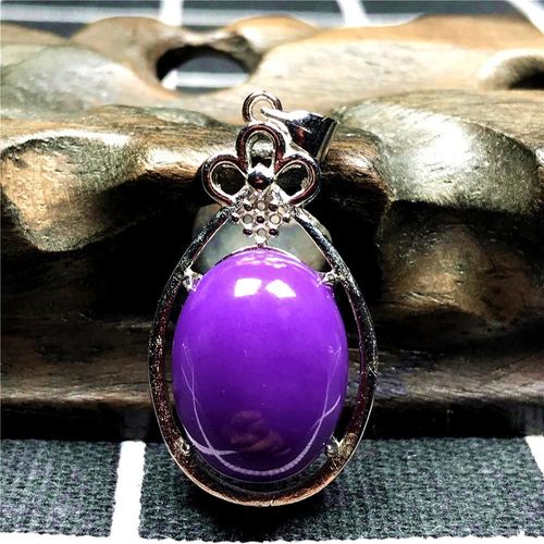 Collier Pendentif En Argent Violet Naturel Pour Femme Et Homme, 17x13mm, Perles Ovales En Cristal, Bijoux À La Mode Aaaaa