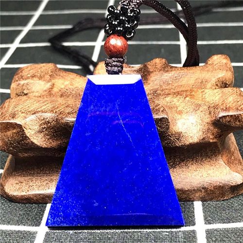Collier En Lapis Lazuli Bleu Naturel Pour Homme Et Femme, Pendentif, Bijoux En Cristal Rectangulaire, 39x36x6mm, Chaîne En Corde Reiki, Aaaaa
