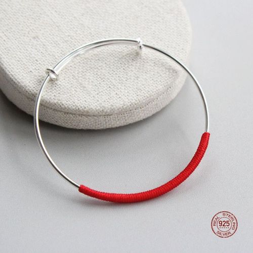 Bracelet Porte Bonheur En Corde Rouge Et Argent Pour Hommes Et Femmes, Fait À La Main, Style National, Nouvel Arrivage