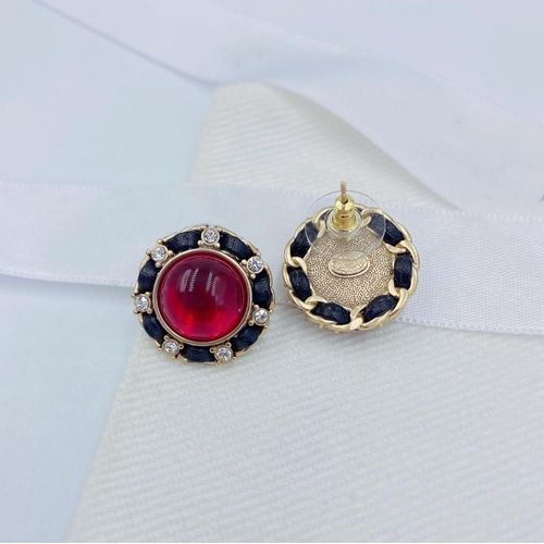 Boucles D'oreilles En Résine Rouge Pour Femmes, Bijoux De Marque Célèbre, Argent Sterling 925 Pur, Classique, Vintage, 20